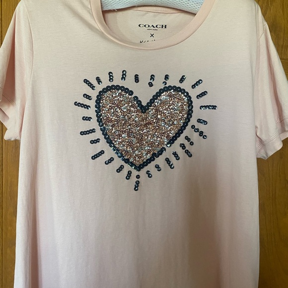 NWOT Coach Sequin T-shirt - Picture 2 of 3